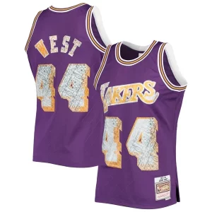 Jerry West Los Angeles Lakers 1971/72 Hardwood Classics NBA 75th Anniversary Diamond Swingman Jersey Purple