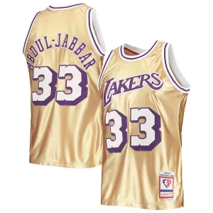 Kareem Abdul-Jabbar Los Angeles Lakers 75th Anniversary 1983/84 Hardwood Classics Swingman Jersey Gold