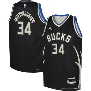Giannis Antetokounmpo Milwaukee Bucks Jordan Brand Youth Swingman Jersey Statement Edition Black
