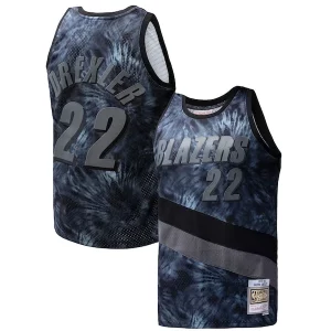 Clyde Drexler Portland Trail Blazers Hardwood Classics 1991/92 Tie-Dye Swingman Jersey Black