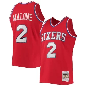 Moses Malone Philadelphia 76ers 1982/83 Hardwood Classics NBA 75th Anniversary Diamond Swingman Jersey Red