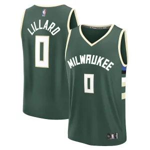 Damian Lillard Milwaukee Bucks Youth Fast Break Replica Player Jersey Icon Edition Hunter Green