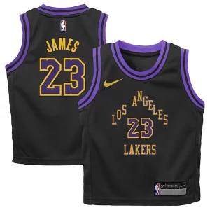 LeBron James Los Angeles Lakers Nike Preschool 2023/24 Swingman Replica Jersey City Edition Black