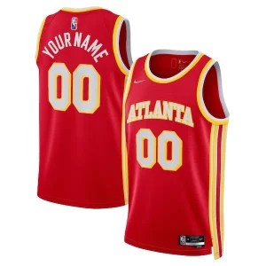 Atlanta Hawks Nike 2021/22 Diamond Swingman Custom Jersey Icon Edition Red