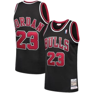 Michael Jordan Chicago Bulls 1997/98 Hardwood Classics Authentic Jersey Black/Scarlet/White