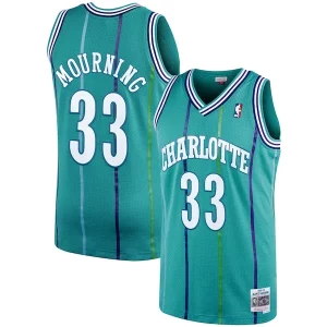 Alonzo Mourning Charlotte Hornets 1992/93 Hardwood Classics Swingman Jersey Teal