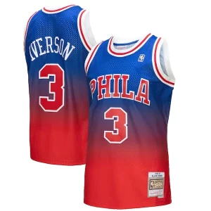 Allen Iverson Philadelphia 76ers 1996/97 Hardwood Classics Fadeaway Swingman Player Jersey Red/Royal