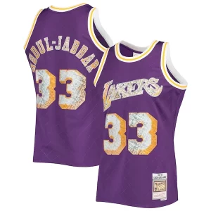 Kareem Abdul-Jabbar Los Angeles Lakers 1996-97 Hardwood Classics NBA 75th Anniversary Diamond Swingman Jersey Purple