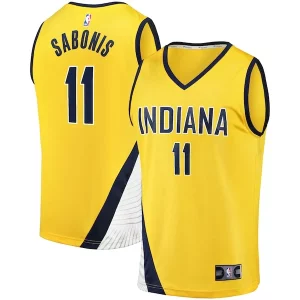 Domantas Sabonis Indiana Pacers Fast Break Replica Jersey Statement Edition Gold