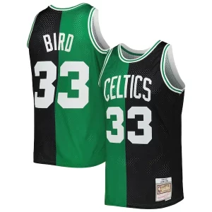 Larry Bird Boston Celtics Hardwood Classics 1985/86 Split Swingman Jersey Black/Kelly Green