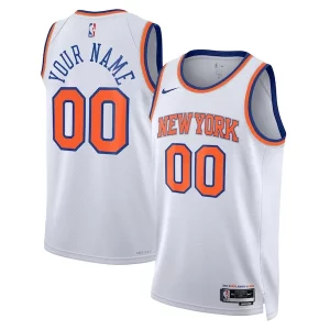 New York Knicks Nike Unisex Swingman Custom Jersey White Association Edition/Blue