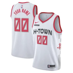 Houston Rockets Nike 2019/20 Swingman Custom Jersey White City Edition