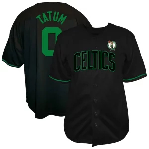 Jayson Tatum Boston Celtics Profile Big & Tall Name & Number Button-Up Jersey Black