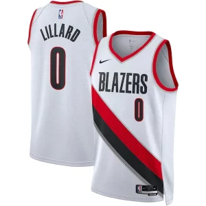 Damian Lillard Portland Trail Blazers Nike Unisex Swingman Jersey Association Edition White/Black