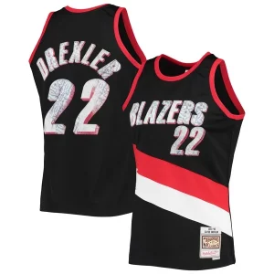 Clyde Drexler Portland Trail Blazers 1991/92 Hardwood Classics NBA 75th Anniversary Diamond Swingman Jersey Black