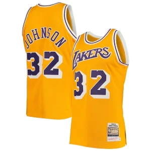 Magic Johnson Los Angeles Lakers 1984/85 Hardwood Classics Authentic Jersey Gold/Purple