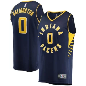 Tyrese Haliburton Indiana Pacers Fast Break Replica Jersey Icon Edition Navy
