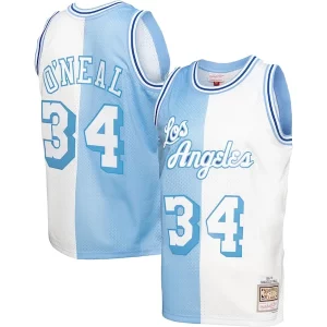 Shaquille O'Neal Los Angeles Lakers Hardwood Classics 1996/97 Split Swingman Jersey Powder Blue/White