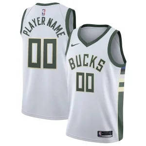 Milwaukee Bucks Nike 2020/21 Swingman Custom Jersey Association Edition White