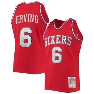 Julius Erving Philadelphia 76ers 1982/83 Hardwood Classics NBA 75th Anniversary Diamond Swingman Jersey Red