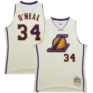 Shaquille O'Neal Los Angeles Lakers Chainstitch Swingman Jersey Cream
