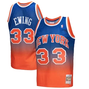 Patrick Ewing New York Knicks 1991/92 Hardwood Classics Fadeaway Swingman Player Jersey Orange/Royal