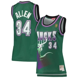 Ray Allen Milwaukee Bucks Women's 1996/97 Hardwood Classics Swingman Jersey Green