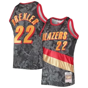 Clyde Drexler Portland Trail Blazers Hardwood Classics 1991/92 Lunar New Year Swingman Jersey Black