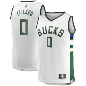 Damian Lillard Milwaukee Bucks Youth Fast Break Player Jersey Association Edition White