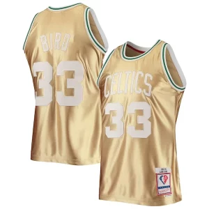 Larry Bird Boston Celtics 75th Anniversary 1985/86 Hardwood Classics Swingman Jersey Gold