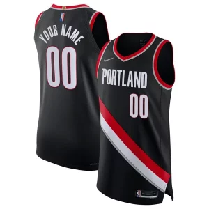 Portland Trail Blazers Nike 2021/22 Diamond Authentic Custom Jersey Icon Edition Black
