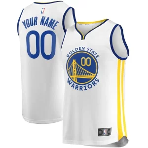 Golden State Warriors Fast Break Custom Replica Jersey White Association Edition/Royal