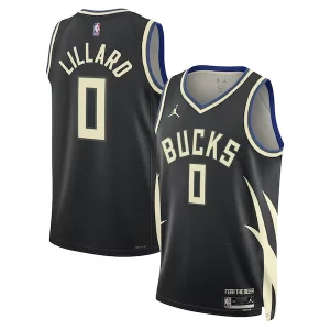 Damian Lillard Milwaukee Bucks Jordan Brand Unisex Swingman Player Jersey Statement Edition Black