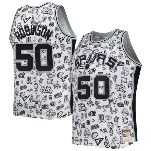 David Robinson San Antonio Spurs 1998/99 Hardwood Classics Doodle Swingman Player Jersey White