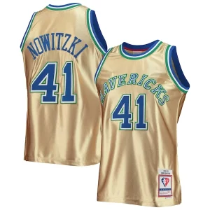 Dirk Nowitzki Dallas Mavericks 75th Anniversary 1998/99 Hardwood Classics Swingman Jersey Gold