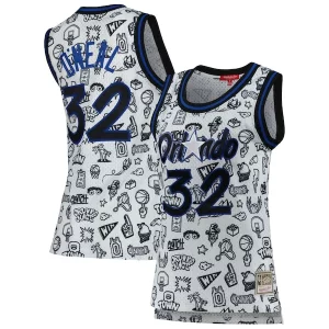 Shaquille O'Neal Orlando Magic Women's 1994 Doodle Swingman Jersey White