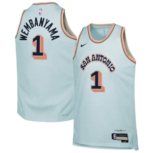 Victor Wembanyama San Antonio Spurs Nike Youth 2024/25 Swingman Player Jersey City Edition Light Blue