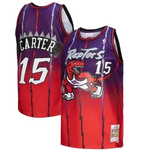 Vince Carter Toronto Raptors 1998/99 Hardwood Classics Fadeaway Swingman Player Jersey Red/Purple