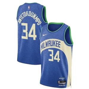 Giannis Antetokounmpo Milwaukee Bucks Nike Unisex 2023/24 Swingman Jersey Blue City Edition