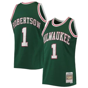 Oscar Robertson Milwaukee Bucks 1996/97 Hardwood Classics NBA 75th Anniversary Diamond Swingman Jersey Green