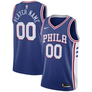 Philadelphia 76ers Nike Swingman Custom Jersey Blue Icon Edition