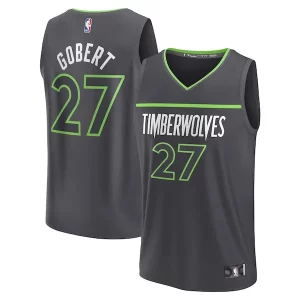 Rudy Gobert Minnesota Timberwolves Fast Break Replica Player Jersey Statement Edition Black