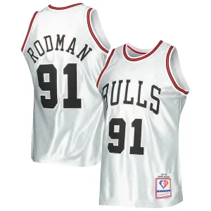 Dennis Rodman Chicago Bulls 1997/98 Hardwood Classics 75th Anniversary Swingman Jersey Platinum