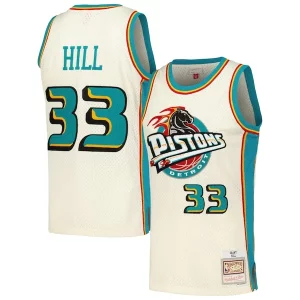 Grant Hill Detroit Pistons Chainstitch Swingman Jersey Cream