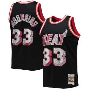 Alonzo Mourning Miami Heat 1996/97 Hardwood Classics NBA 75th Anniversary Diamond Swingman Jersey Black