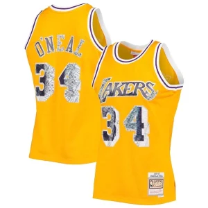 Shaquille O'Neal Los Angeles Lakers 1996-97 Hardwood Classics NBA 75th Anniversary Diamond Swingman Jersey Gold