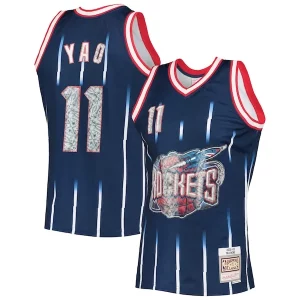 Yao Ming Houston Rockets 2002/03 Hardwood Classics NBA 75th Anniversary Diamond Swingman Jersey Navy