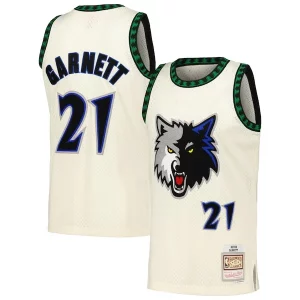 Kevin Garnett Minnesota Timberwolves Chainstitch Swingman Jersey Cream