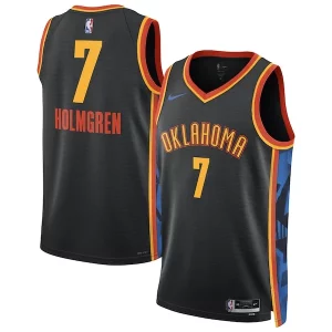 Chet Holmgren Oklahoma City Thunder Nike Unisex 2024/25 Swingman Player Jersey City Edition Black