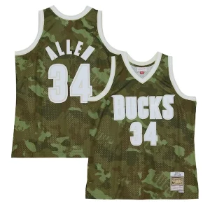 Ray Allen Milwaukee Bucks Hardwood Classics 2000/01 Ghost Green Swingman Jersey Camo